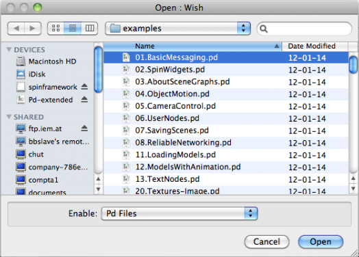 The pdsheefa examples subfolder, where the SPIN tools are stored